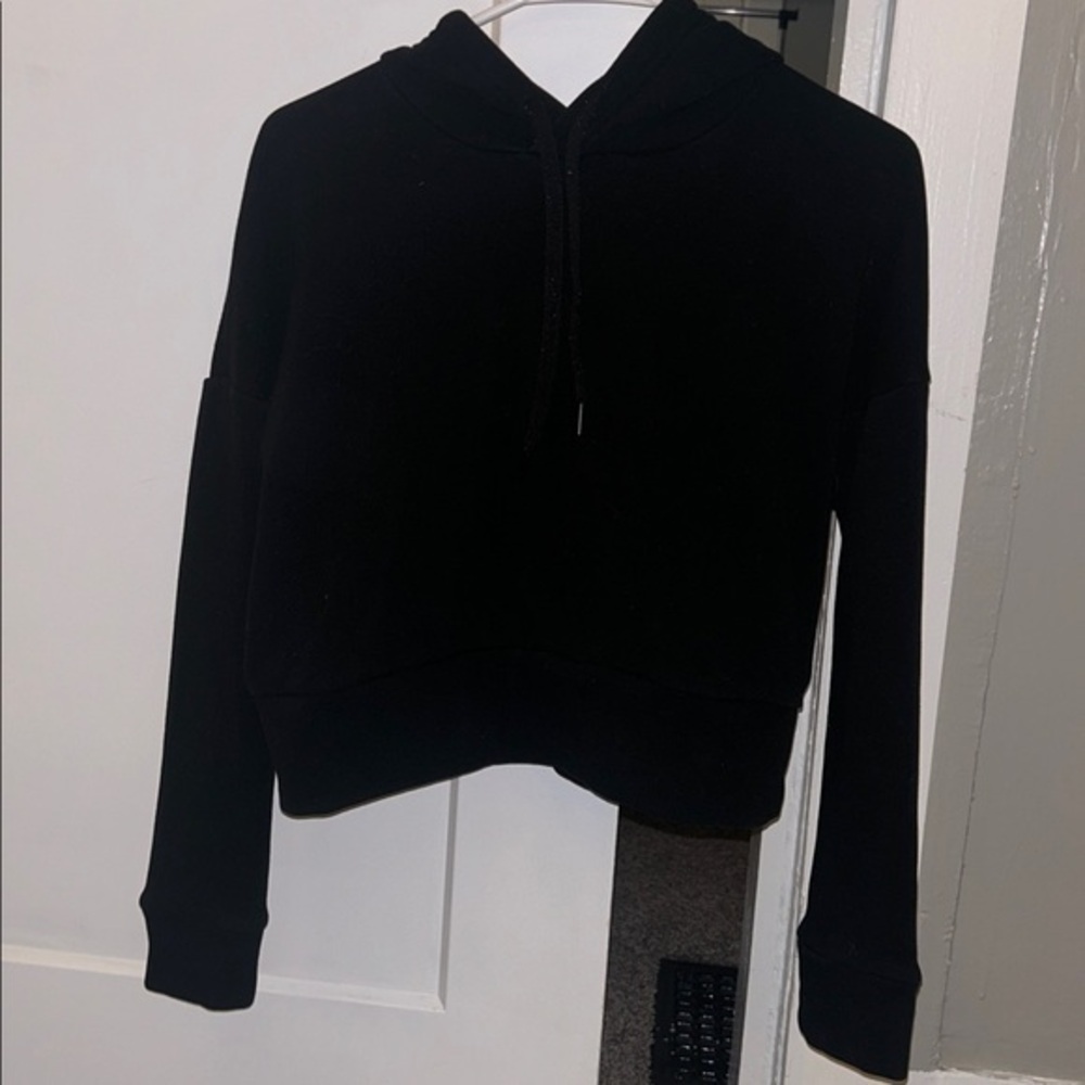 90 Degree By Reflex Cropped Hoodie Black- Small